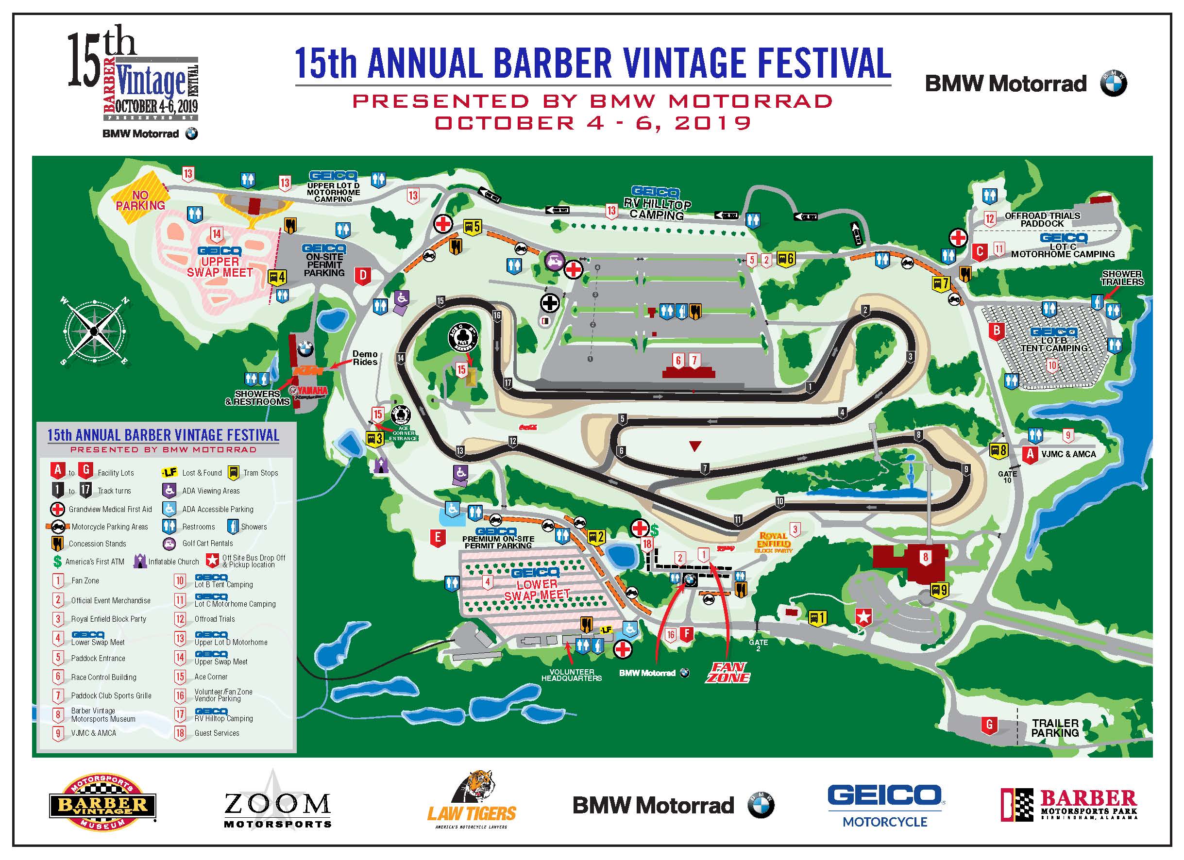 Barber Vintage Festival Park Map Barber Vintage Motorsports Museum