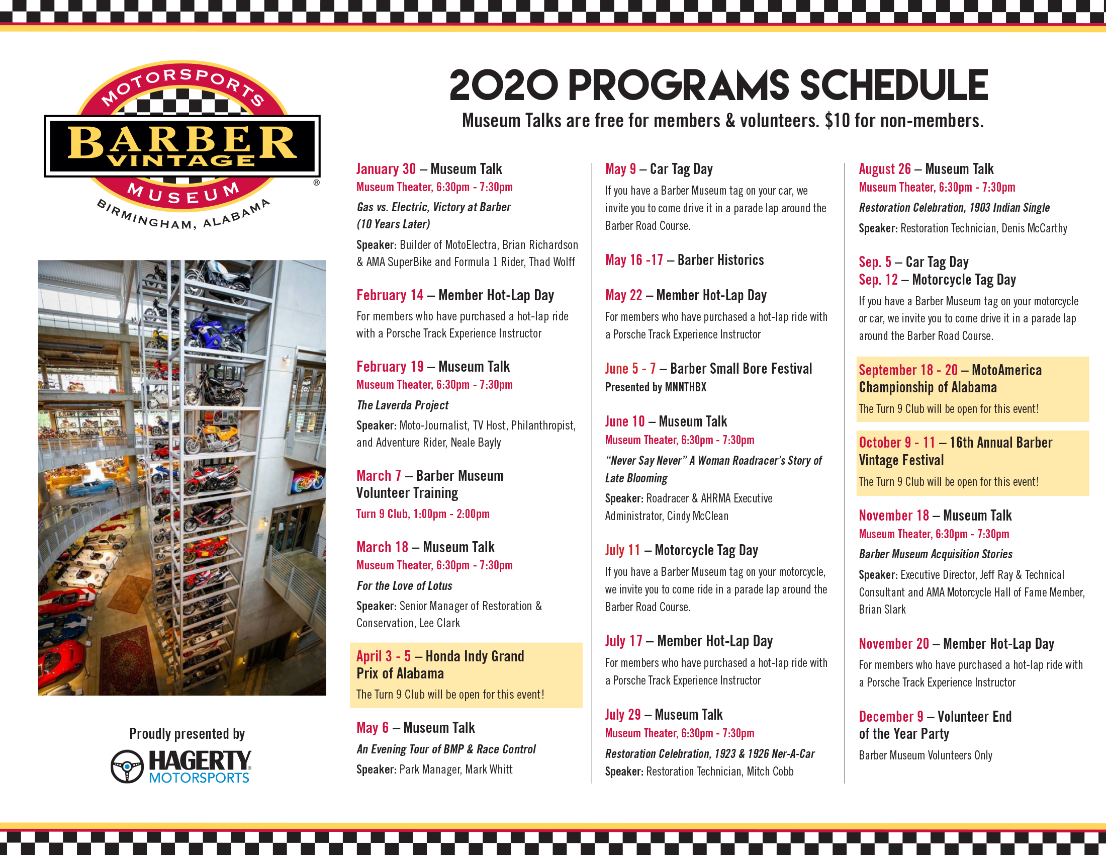 Monthly Events Barber Vintage Motorsports Museum