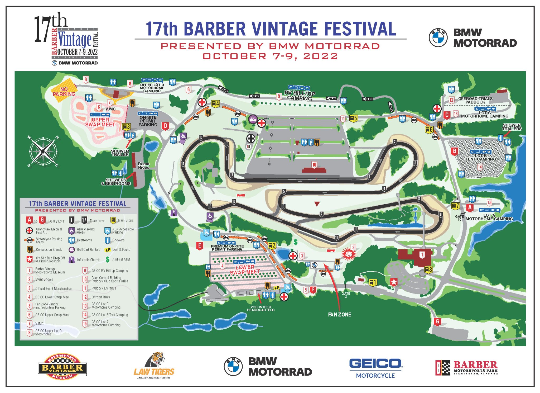 Barber Vintage Festival Park Map Barber Vintage Motorsports Museum