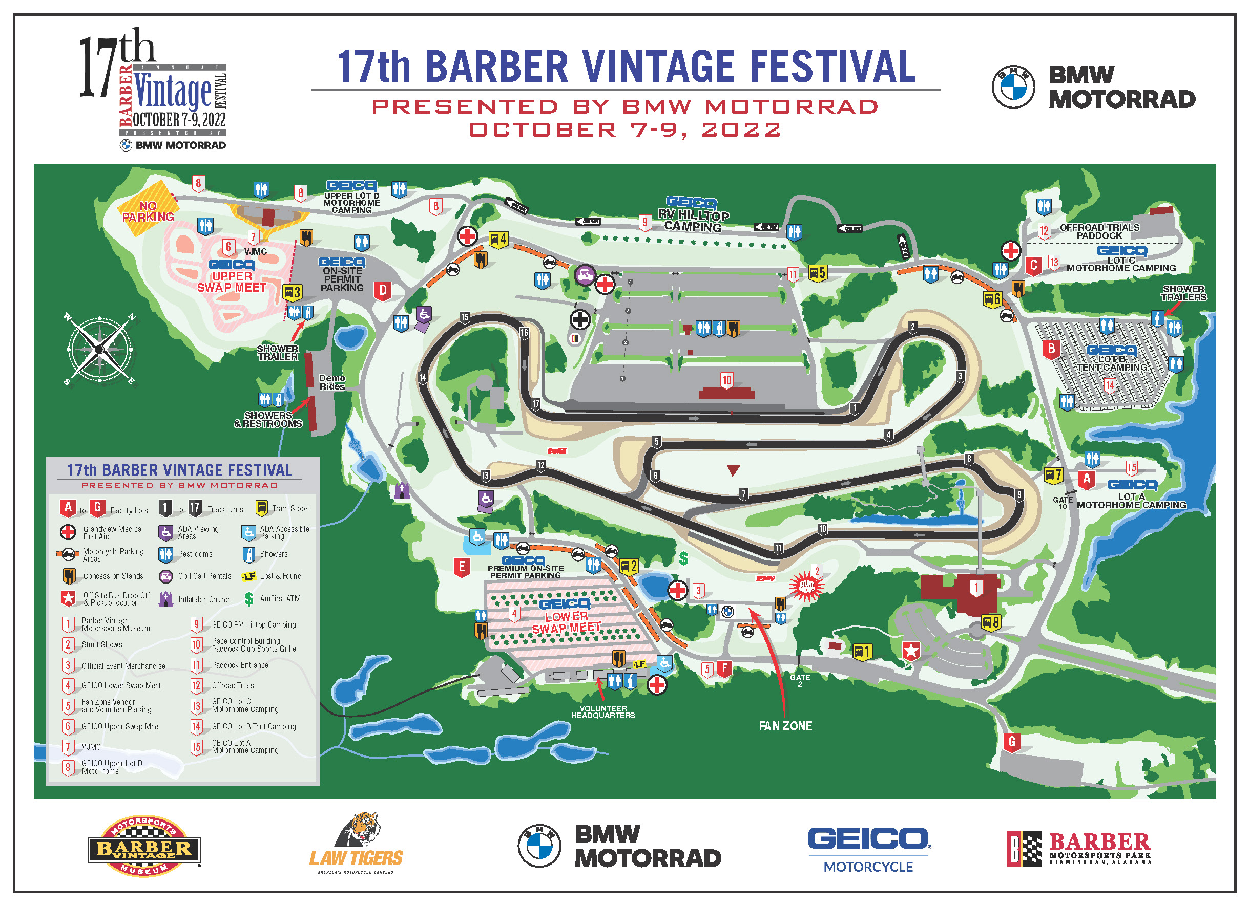Barber Vintage Festival Park Map Barber Vintage Motorsports Museum